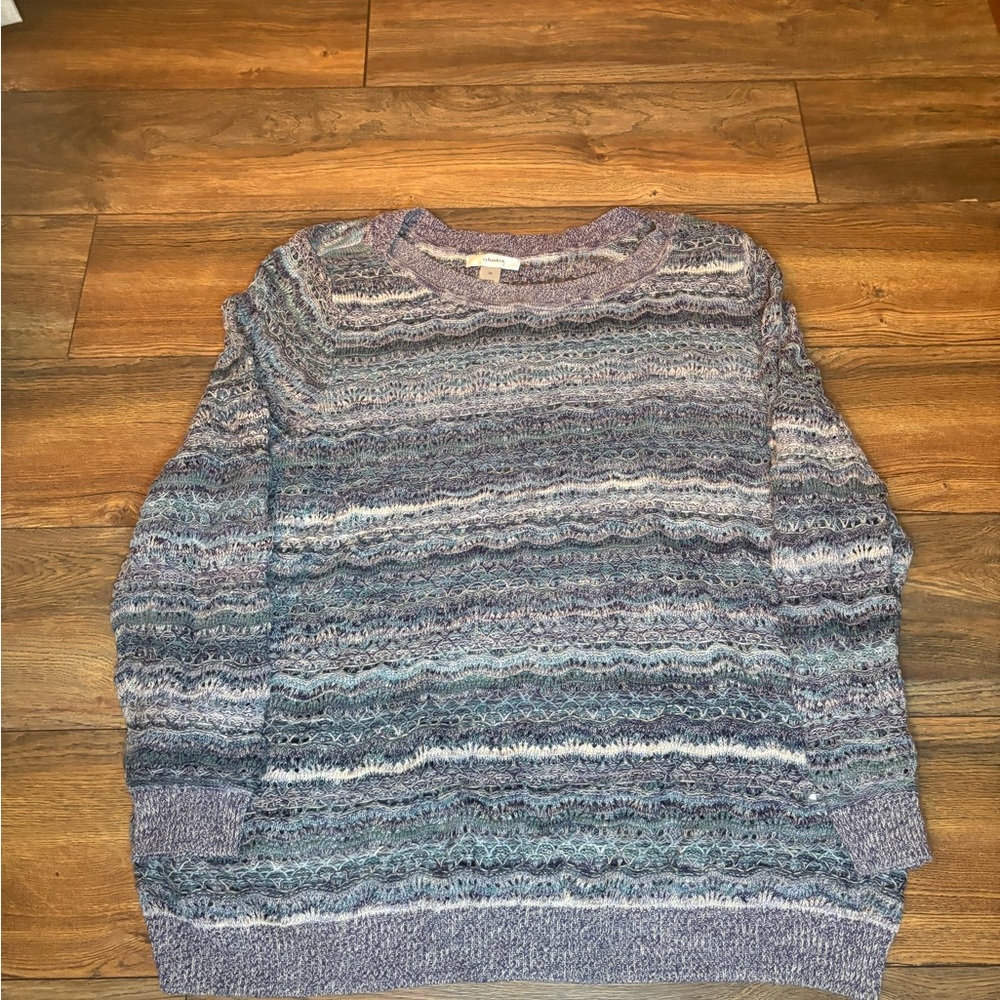 CJ Banks women’s Blue and gray Crewneck Sweater